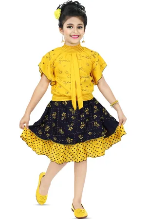 BAESD Girls Printed Ruffled Top with Skirt