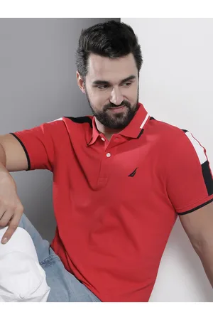 Nautica Men Pure Cotton Polo Collar T-shirt