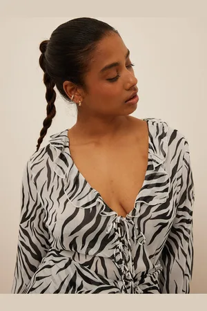 NA-KD Animal Print Flared Sleeve Layered A-Line Mini Dress