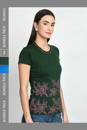 IndiWeaves Pack Of 2 Printed Pure Cotton T-Shirt