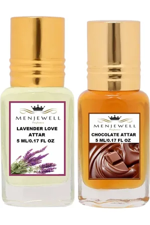 Menjewell Set Of 2 Lavender Love & Chocolate Attar - 10 ml