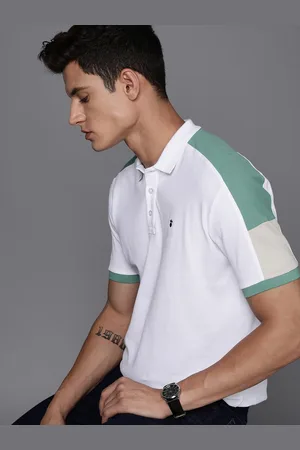 Louis Philippe Men Polo Collar Pure Cotton Slim Fit T-shirt