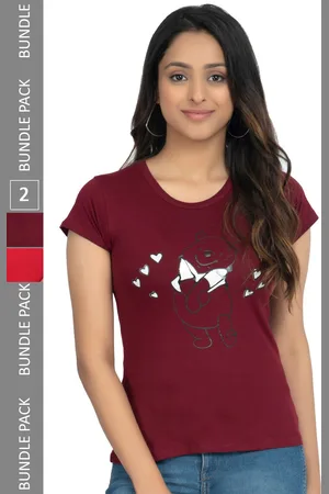 IndiWeaves Pack Of 2 Printed Pure Cotton T-shirts