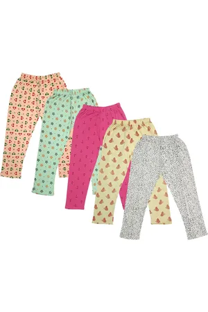 IndiWeaves Girls Pack Of 5 Printed Pure Cotton Capris
