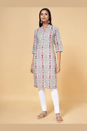 Pantaloons Ethnic Motifs Printed Straight Cotton Kurta