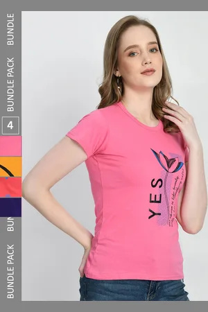 IndiWeaves Pack Of 4 Printed Pure Cotton T-shirt