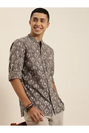 Taavi Men Classic Opaque Printed Cotton Casual Shirt