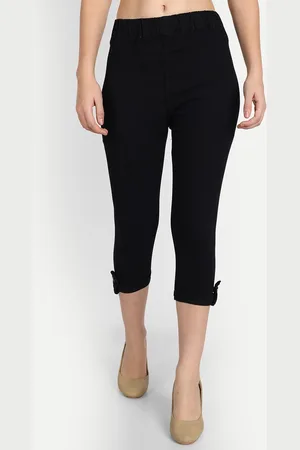 AngelFab Women High-Rise Denim Capris