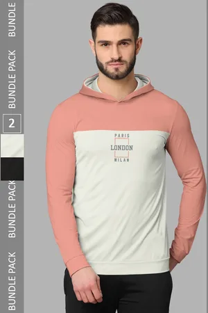 bullmer Pack Of 2 Printed Hooded Long Sleeves Cotton T-shirts