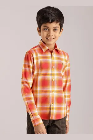 Indian Terrain Boys Classic Tartan Checked Pure Cotton Shirt
