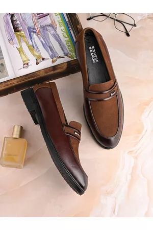HERE&NOW Men Brown Formal Penny Loafers