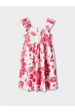 MANGO Girls Floral Printed Gathered Detail Empire Dress