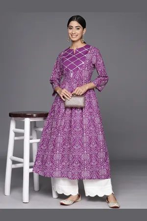 Varanga Women Bandhani Printed Sequinned Anarkali Kurta