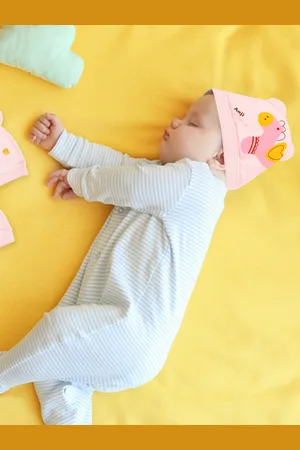 Baby Moo Unisex Kids Pink Printed Beanie