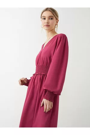Dorothy Perkins Puff Sleeve A-Line Midi Dress