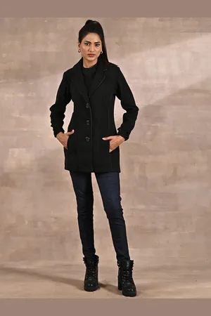 Lakshita Leather Piping Single-Breasted Brushed Wool Trench Coat