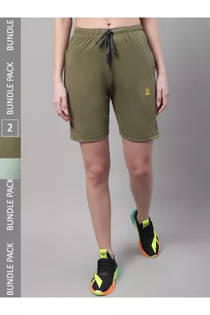 VIMAL JONNEY Women Pack Of 2 Mid Rise Sports Cotton Shorts