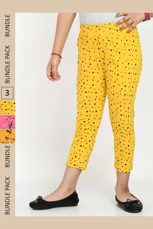 IndiWeaves Girls Pack of 3 Printed High Rise Pure Cotton Capris