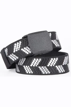 Mast & Harbour Men Black Woven Design Canvas Belt