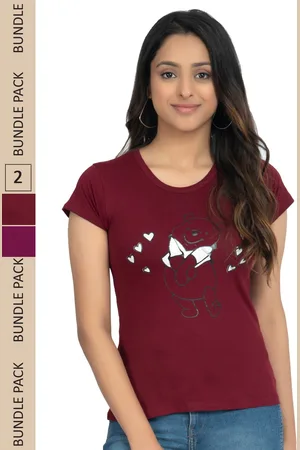 IndiWeaves Pack Of 2 Graphic Printed Pure Cotton T-shirts