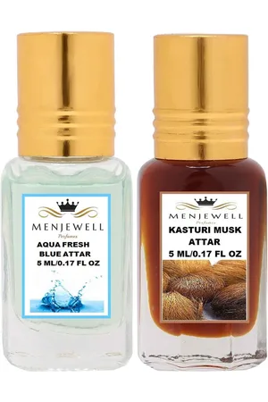 Menjewell Pack of 2 Attar - Aqua Fresh & Kasturi Musk Attar 5 ml Each