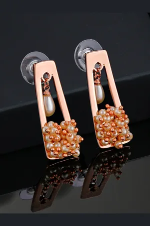 ESTELE Rose Gold-Plated Geometric Drop Earrings