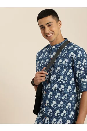 Taavi Men Classic Indigo Hand Block Printed shirt