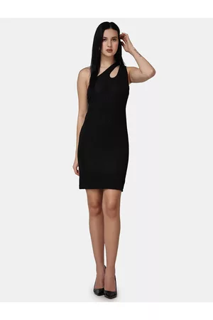 Popwings Cut-Outs One Shoulder Casual Bodycon Dress