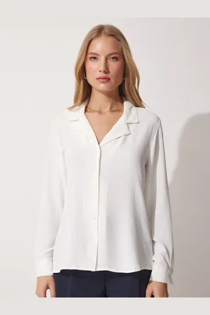Happiness istanbul Cuban Collar Long Sleeves Skinny Fit Casual Shirt