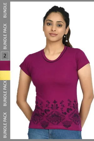 IndiWeaves Pack Of 2 Printed Pure Cotton T-shirt