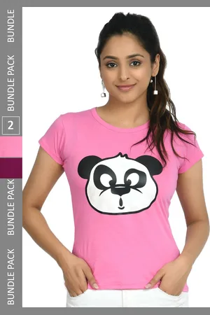 IndiWeaves Pack Of 2 Conversational Printed Pure Cotton T-shirt