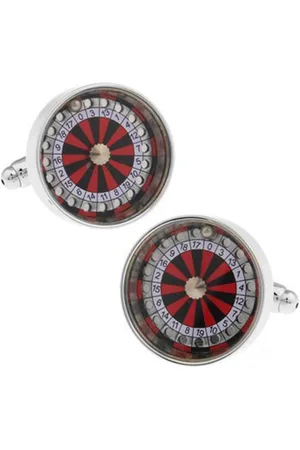 The Tie Hub Red & Silver-Toned Cufflinks