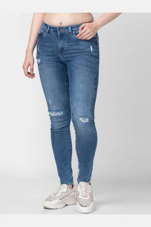 Being Human Women Mid-Rise Skinny Fit Mildly Distressed Light Fade Jeans