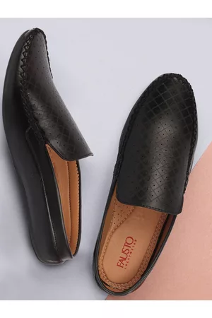 FAUSTO Men Lightweight Slip-On Textured PU Mojaris
