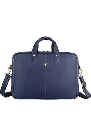 WildHorn Men Blue Leather Laptop Bag
