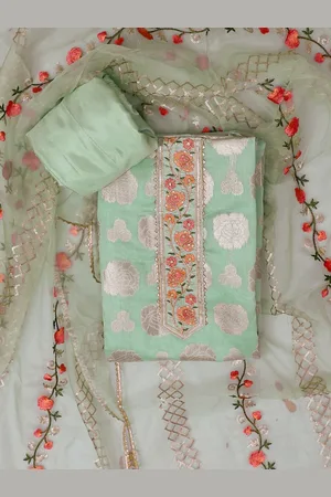 SALWAR STUDIO Woven Design Pure Cotton Unstitched Dress Material