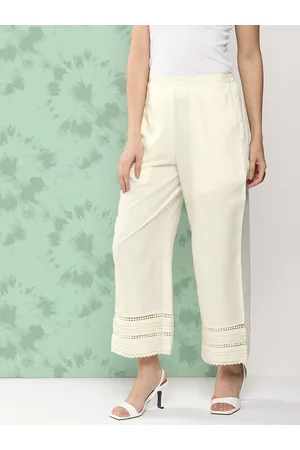 Womens Baggy Loose Fit Wide Leg Trousers