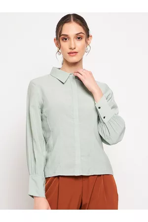 MADAME Women Spread Collar Opaque Casual Shirt