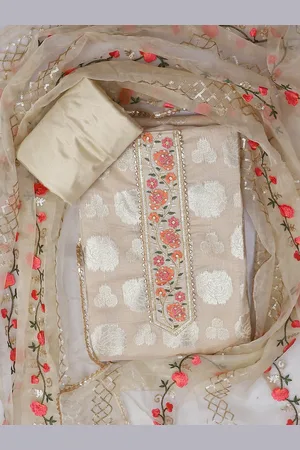 SALWAR STUDIO Woven Design Pure Cotton Unstitched Dress Material