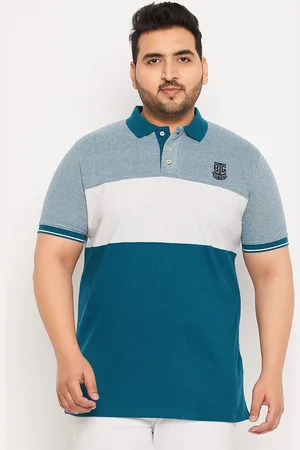 Bigbanana Plus Size Colourblocked Polo Collar Bio Finish Pure Cotton T-Shirt