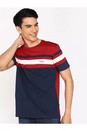 Provogue Men Striped Pure Cotton T-shirt