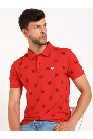 Provogue Printed Polo Collar Slim Fit T-shirt