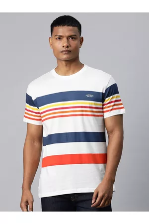 Provogue Men Striped Pure Cotton T-shirt
