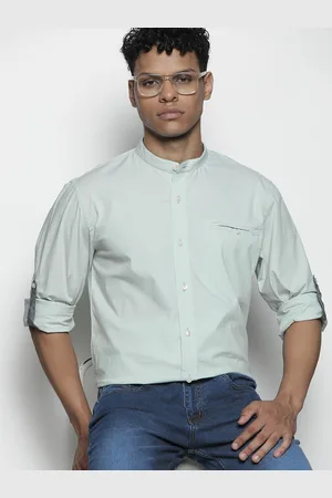 Nautica Men Green Slim Fit Opaque Casual Shirt