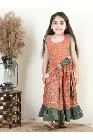 Classic Bandhej Cotton Lehenga Choli Set, Traditional Lehnga Choli for Girls,  Attractive Designs For Kids,