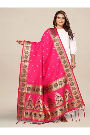 Kalini Floral Woven Design Zari Dupatta