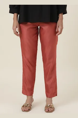 Fabindia Women Slim Fit Plain Regular Trousers