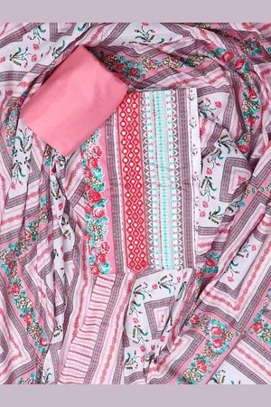 SALWAR STUDIO Printed Pure Cotton Unstitched Dress Material
