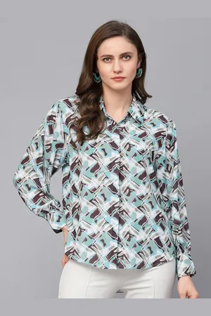Gipsy Abstract Printed Spread Collar Long Sleeves Casual Shirt