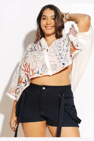 FREAKINS Women High-Rise Pure Cotton Shorts